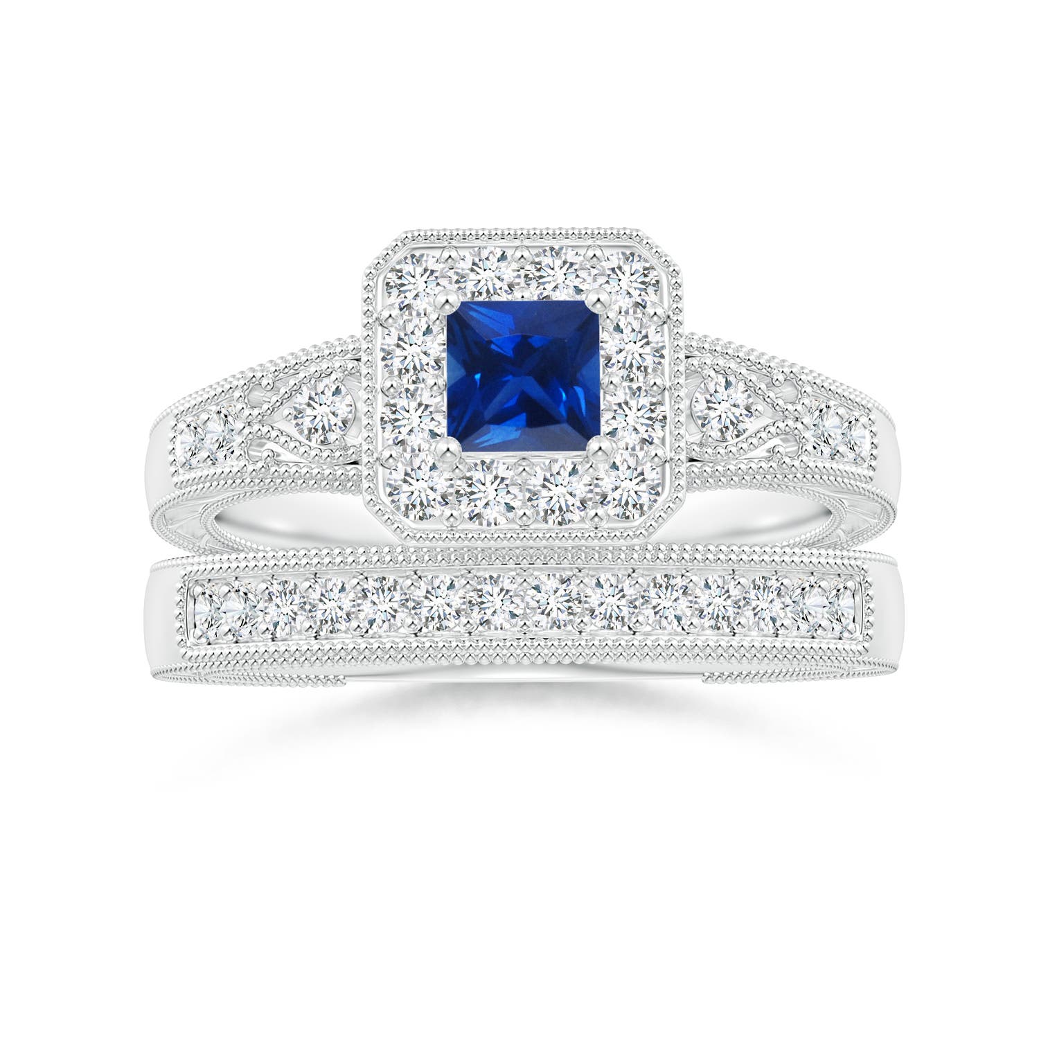 AAAA - Blue Sapphire / 0.64 CT / 14 KT White Gold