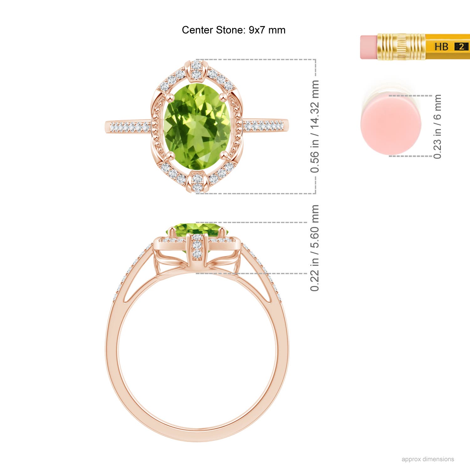 AAA - Peridot / 2.05 CT / 14 KT Rose Gold