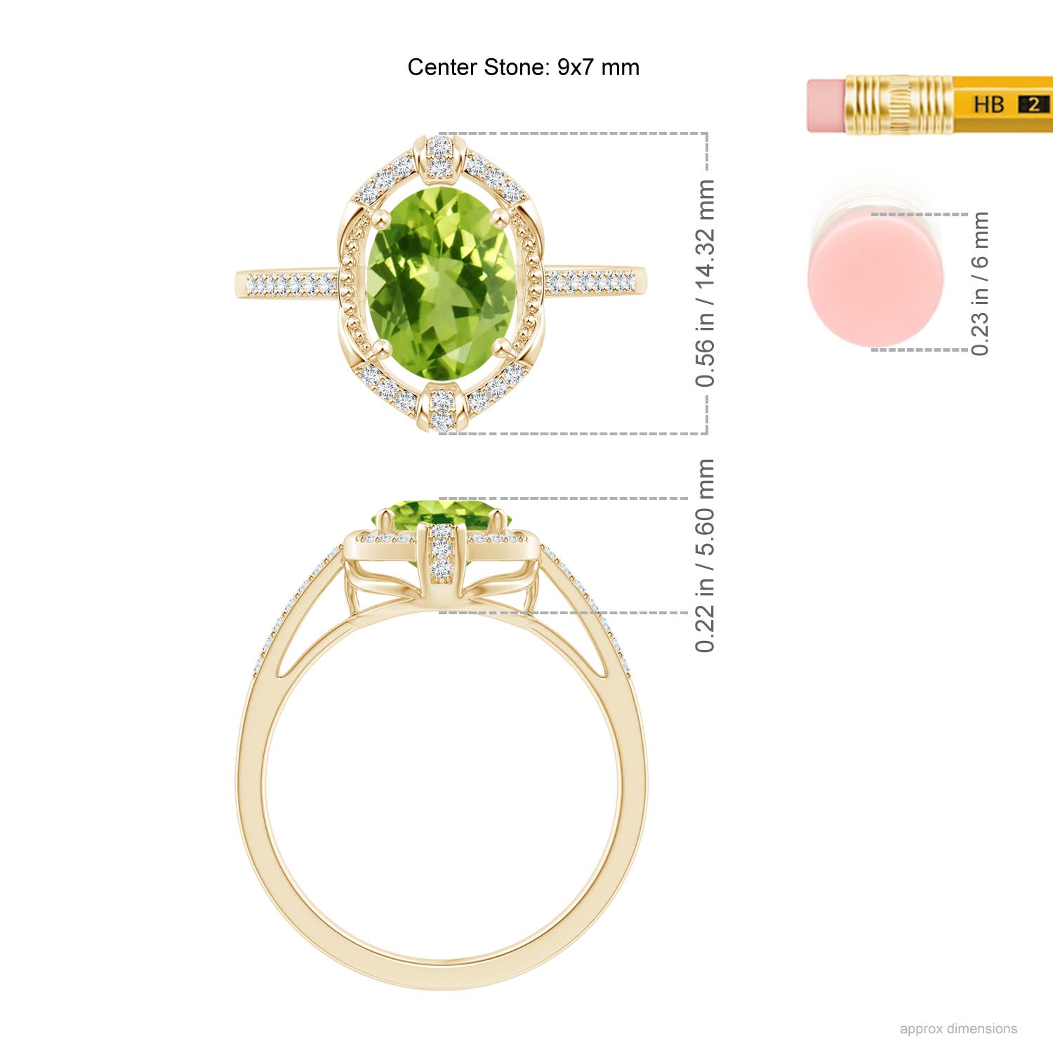 AAA - Peridot / 2.05 CT / 14 KT Yellow Gold