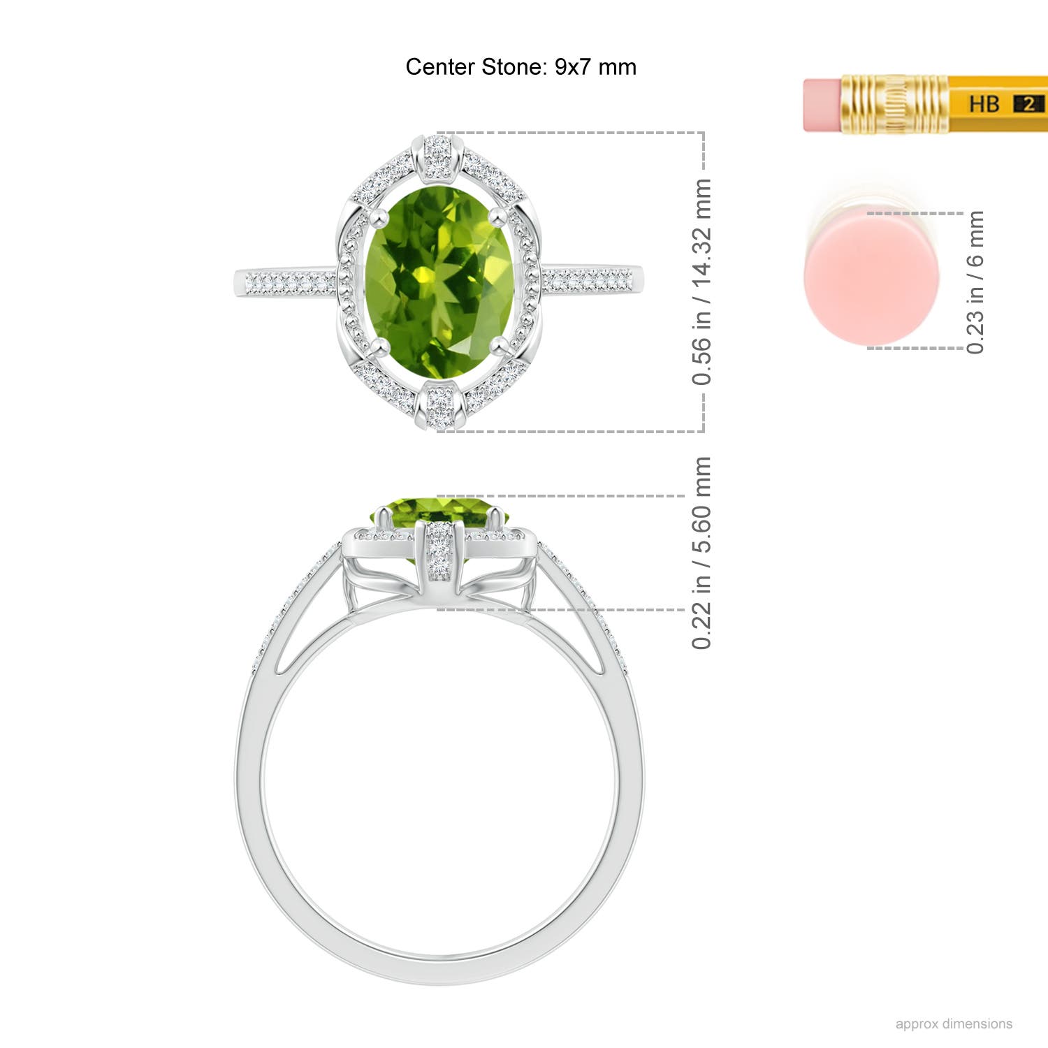 AAAA - Peridot / 2.05 CT / 14 KT White Gold