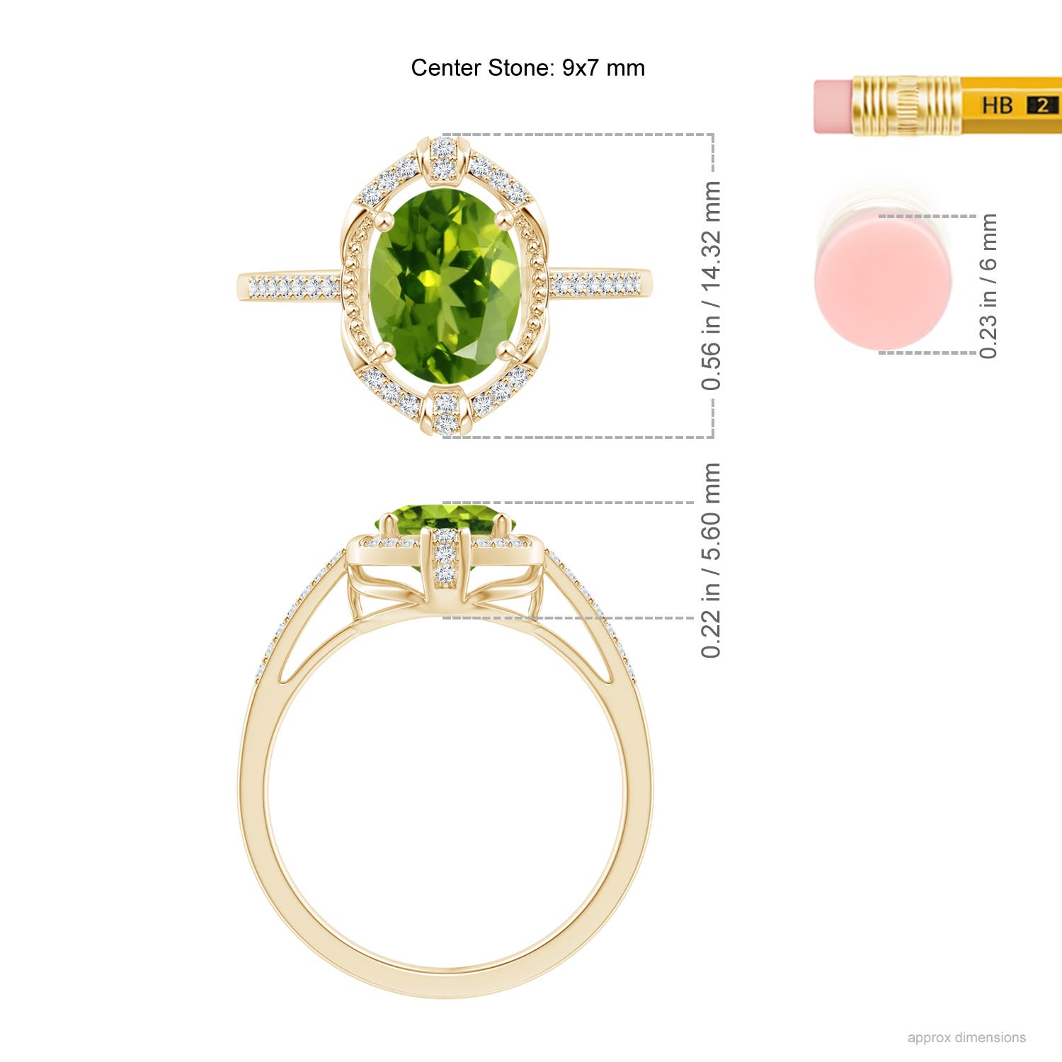 AAAA - Peridot / 2.05 CT / 14 KT Yellow Gold