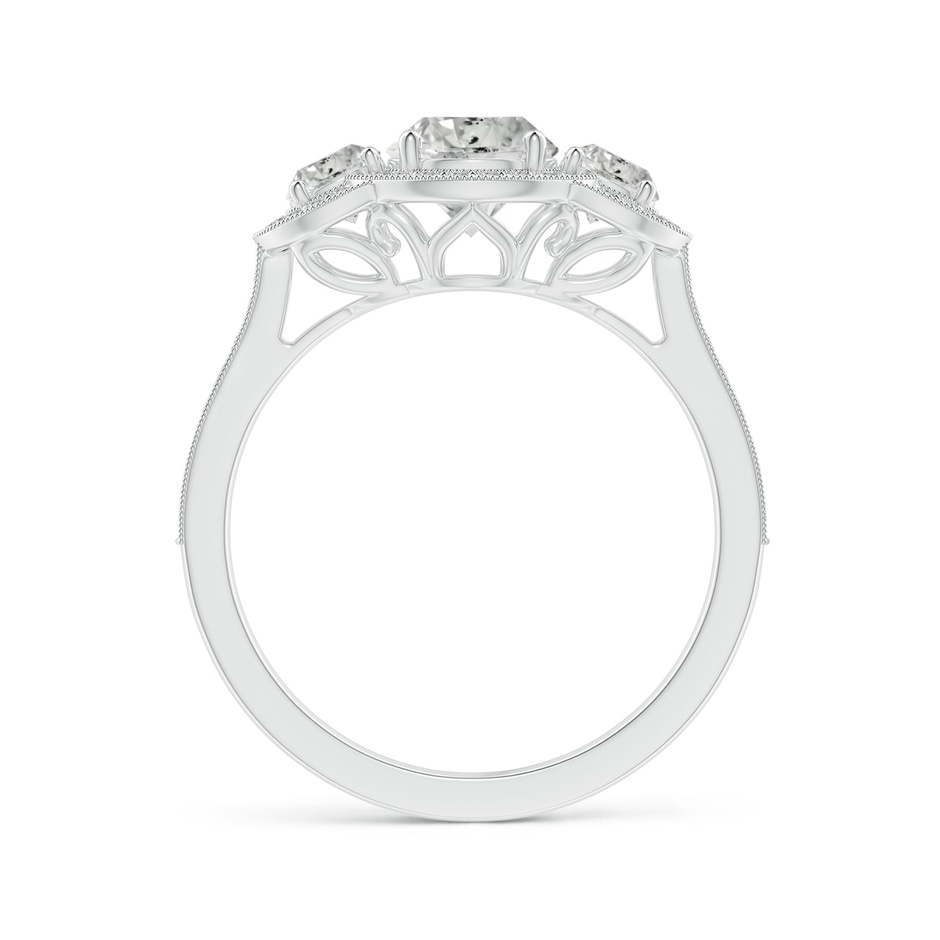 5.9mm KI3 Aeon Vintage Inspired Diamond Halo Three Stone Engagement Ring with Milgrain in White Gold side 199