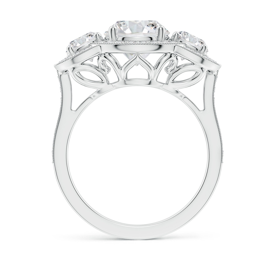 8mm HSI2 Aeon Vintage Inspired Diamond Halo Three Stone Engagement Ring with Milgrain in White Gold side 199