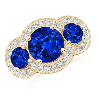 Round Lab-Grown Lab Grown Blue Sapphire