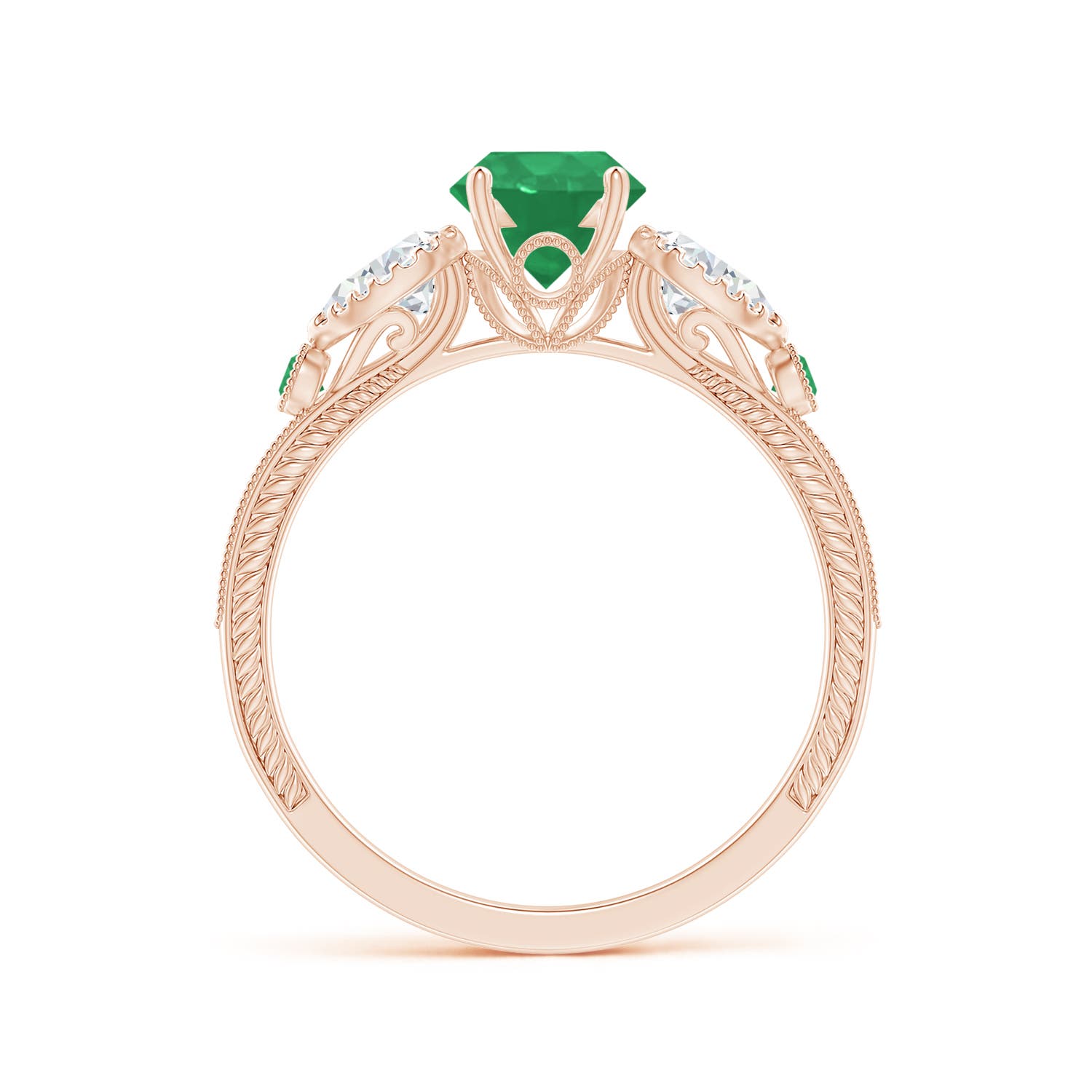 A - Emerald / 1.26 CT / 14 KT Rose Gold