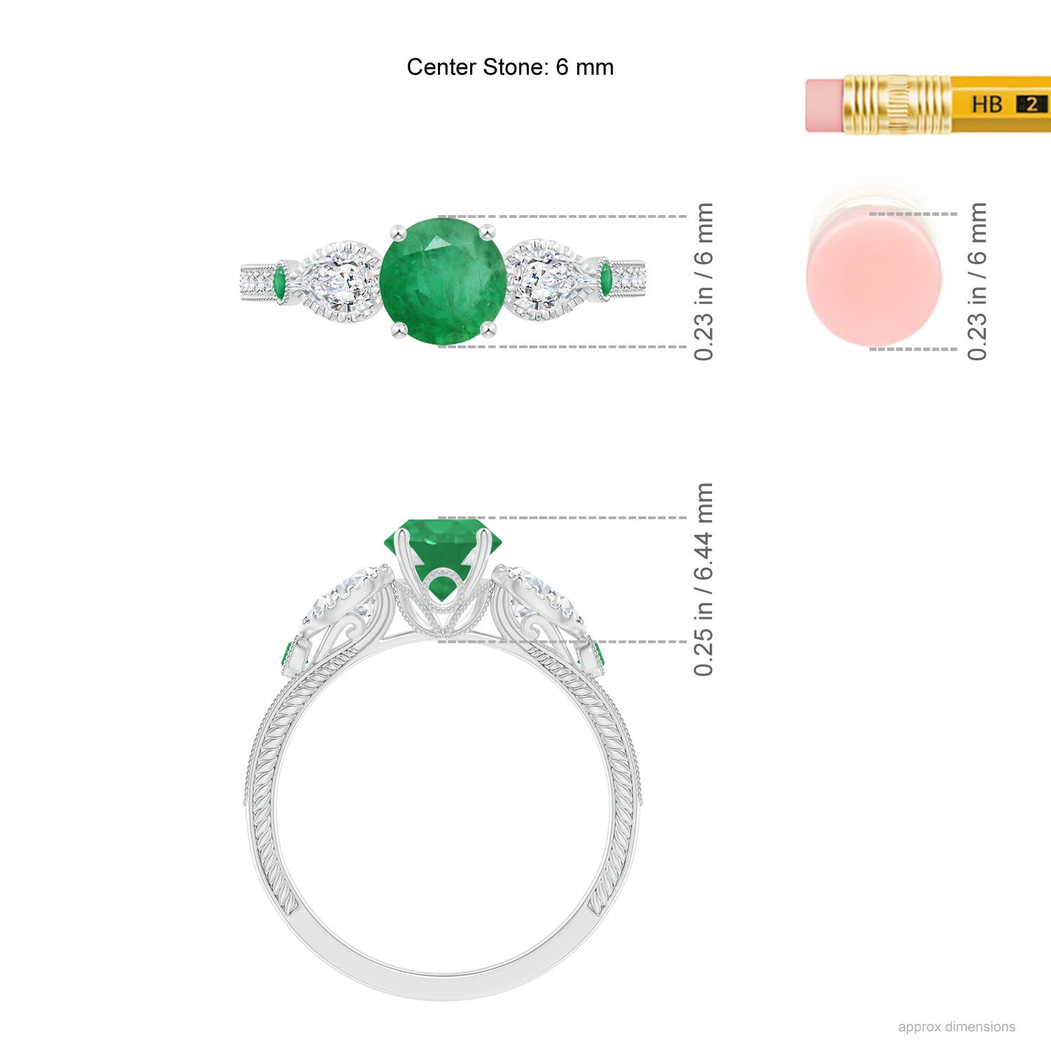 A - Emerald / 1.26 CT / 14 KT White Gold