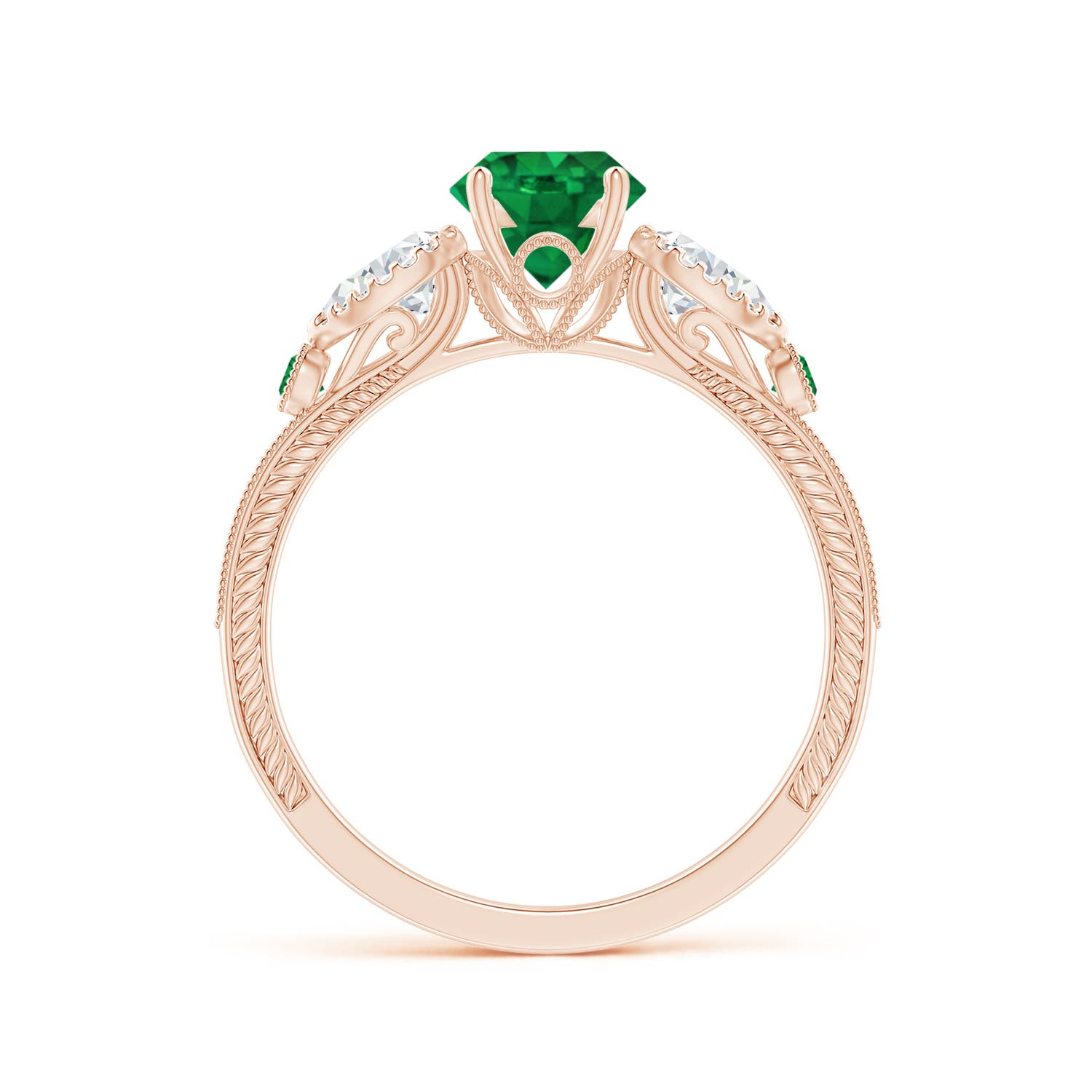 AAA - Emerald / 1.26 CT / 14 KT Rose Gold