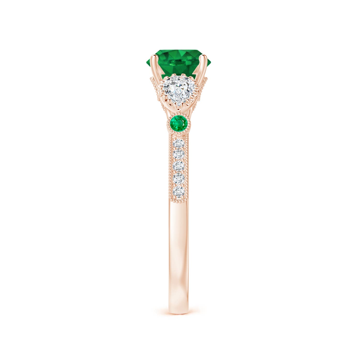 AAA - Emerald / 1.26 CT / 14 KT Rose Gold