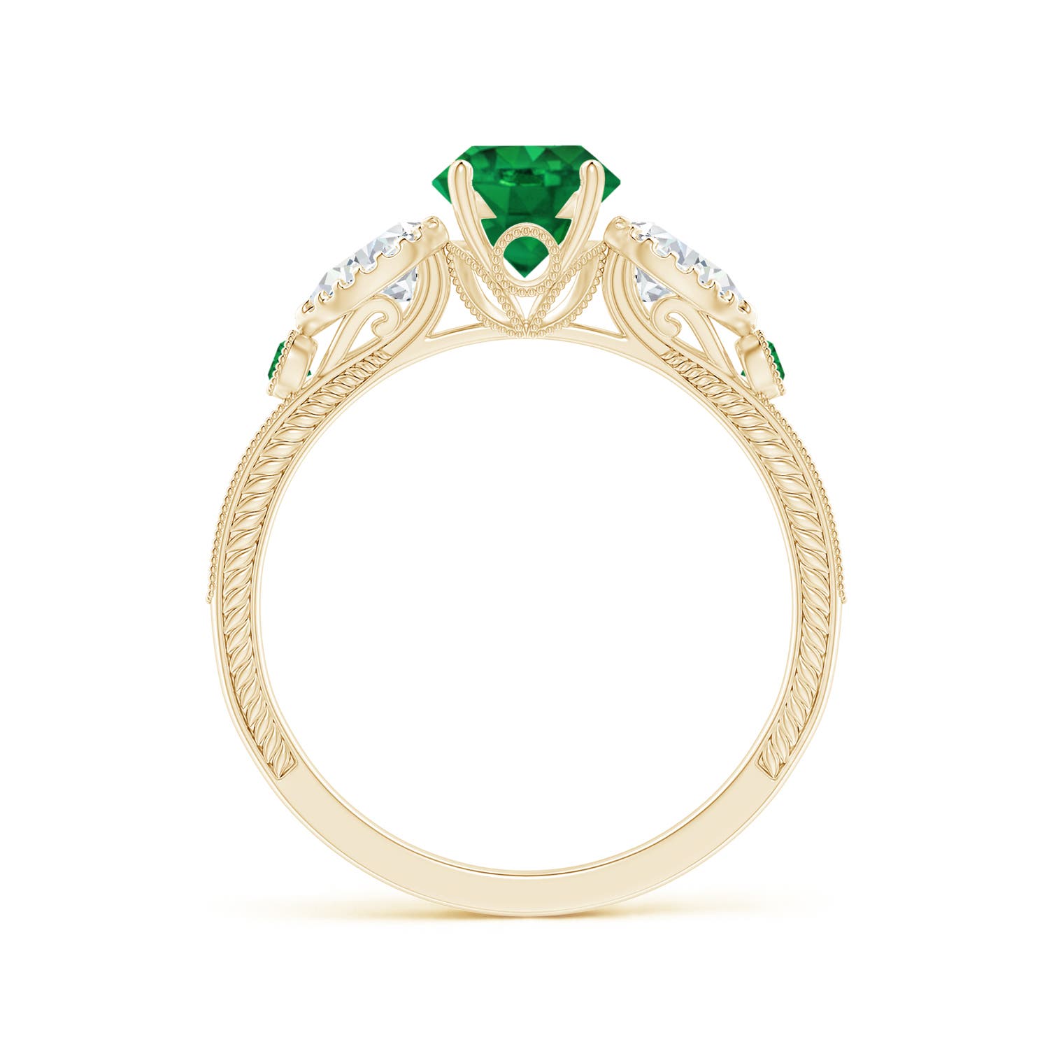 AAA - Emerald / 1.26 CT / 14 KT Yellow Gold