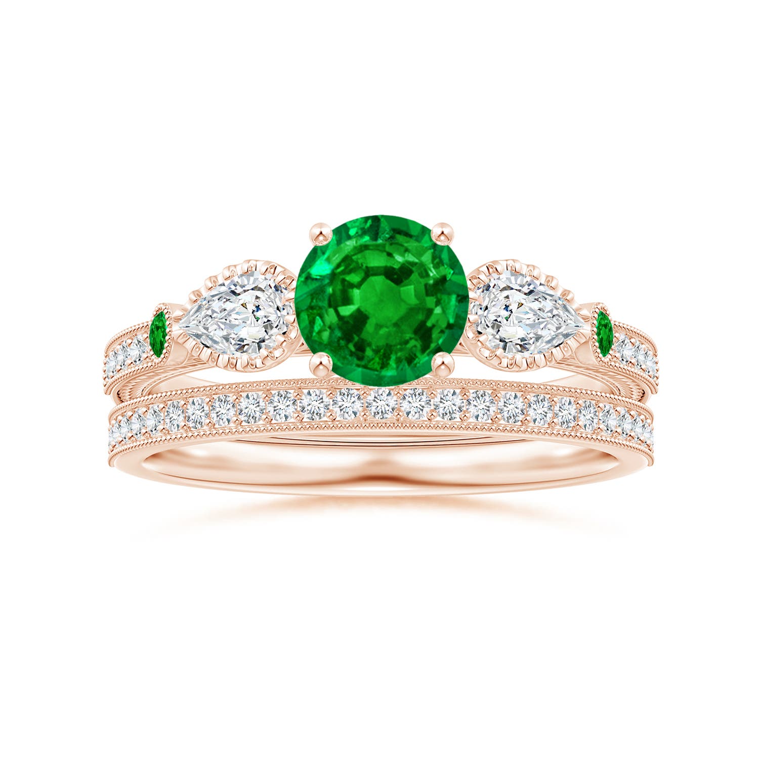 AAAA - Emerald / 1.26 CT / 14 KT Rose Gold