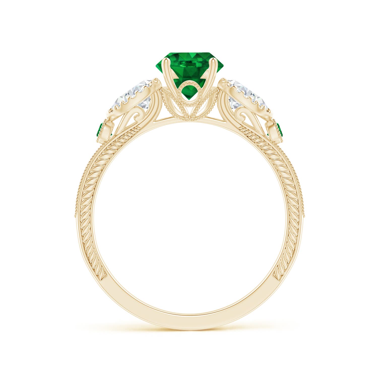 AAAA - Emerald / 1.26 CT / 14 KT Yellow Gold