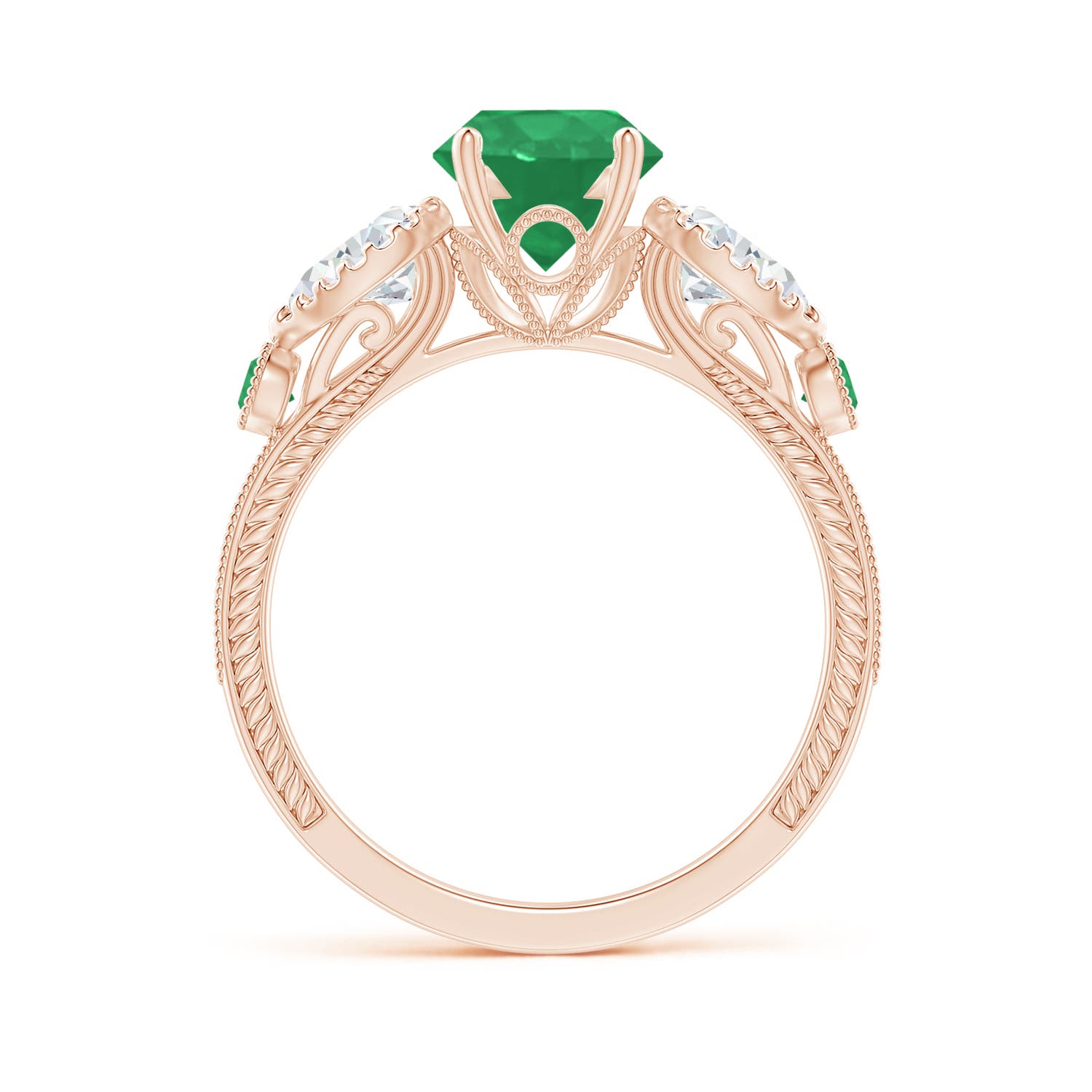 A - Emerald / 1.99 CT / 14 KT Rose Gold