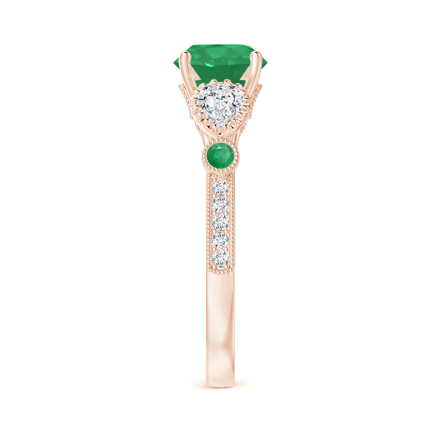 A - Emerald / 1.99 CT / 14 KT Rose Gold