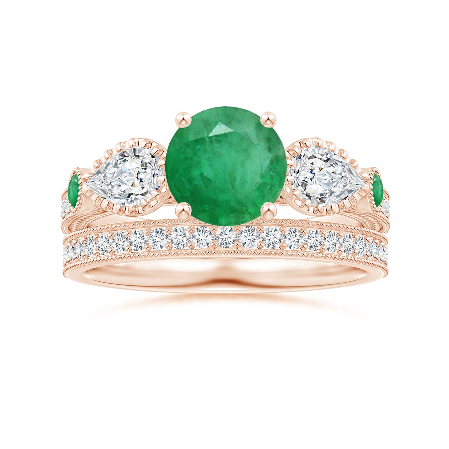 A - Emerald / 1.99 CT / 14 KT Rose Gold