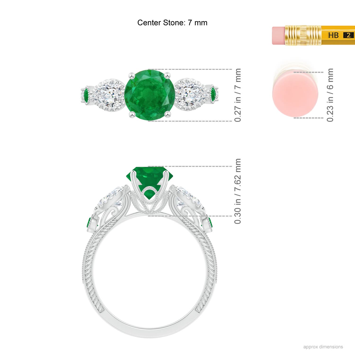 AA - Emerald / 1.99 CT / 14 KT White Gold