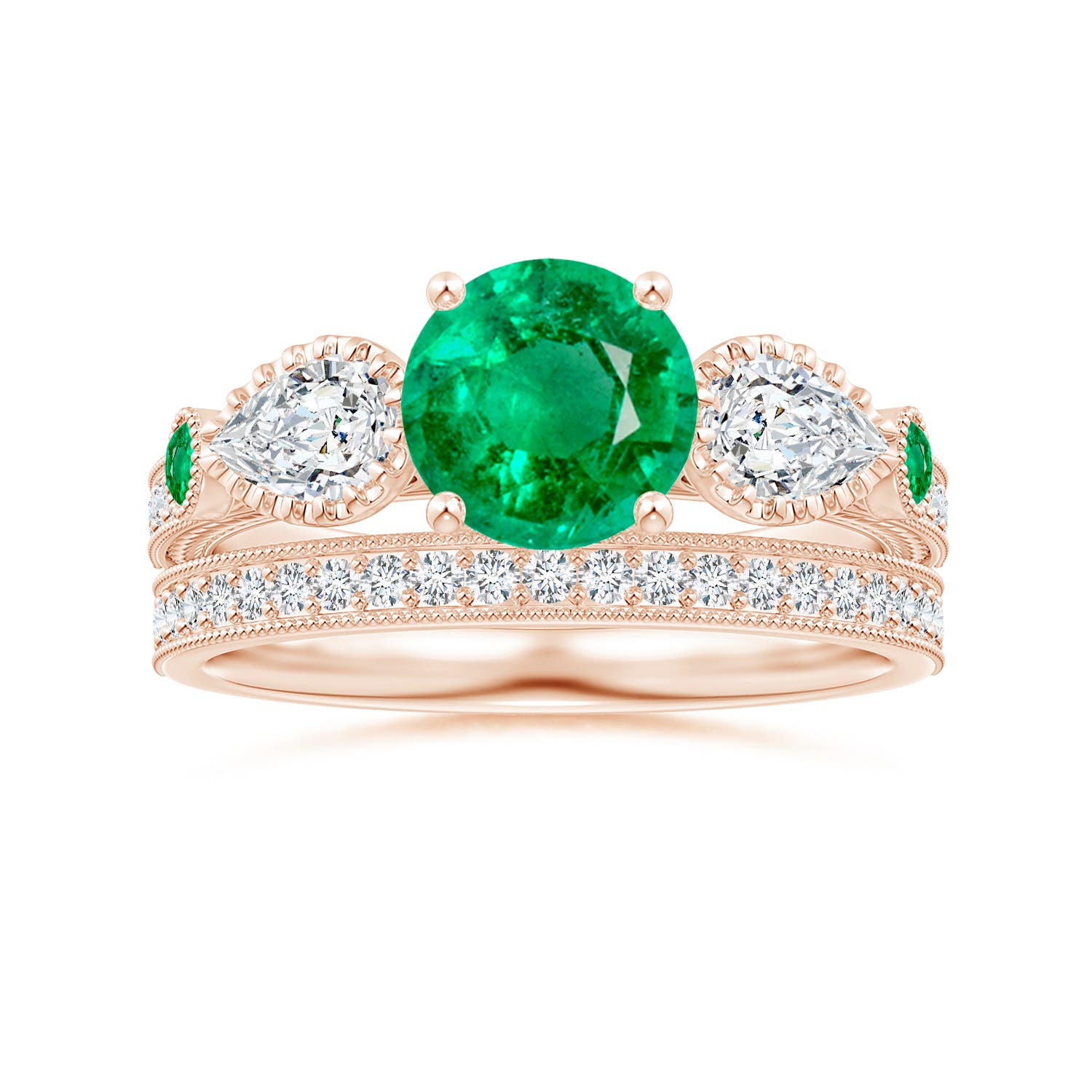 AAA - Emerald / 1.99 CT / 14 KT Rose Gold