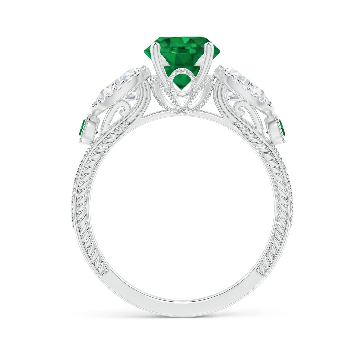 AAA - Emerald / 1.99 CT / 14 KT White Gold