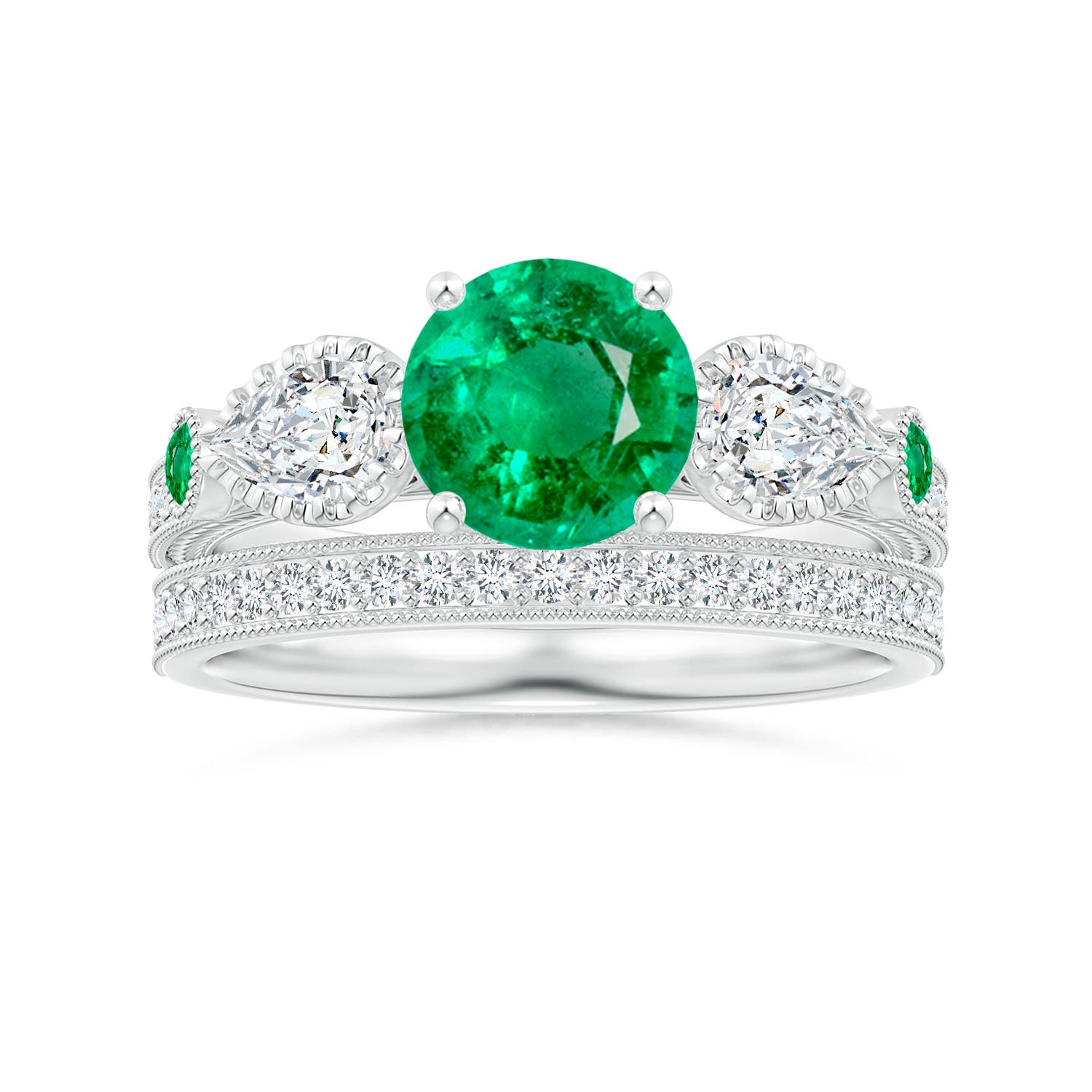 AAA - Emerald / 1.99 CT / 14 KT White Gold