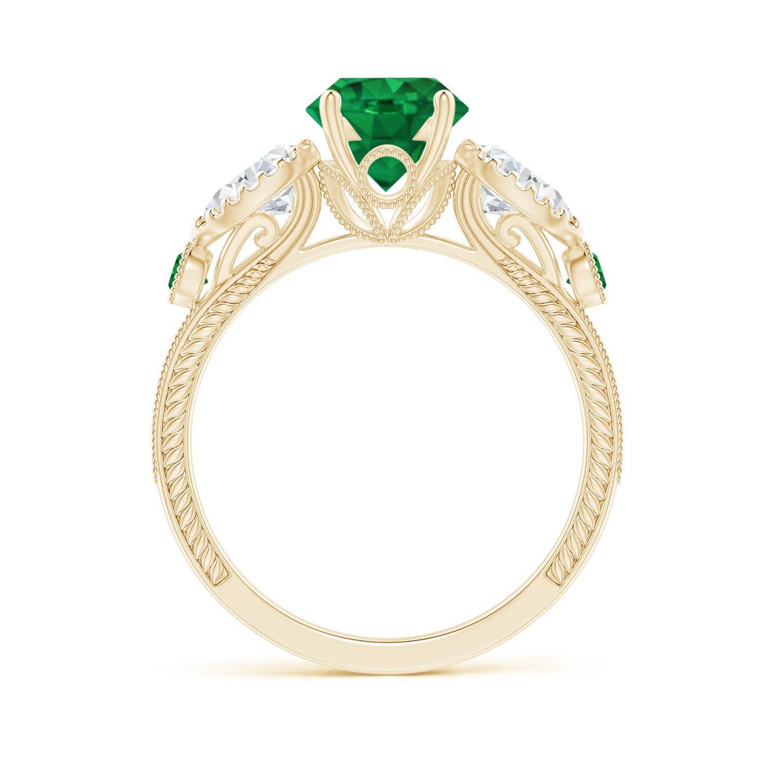 AAA - Emerald / 1.99 CT / 14 KT Yellow Gold