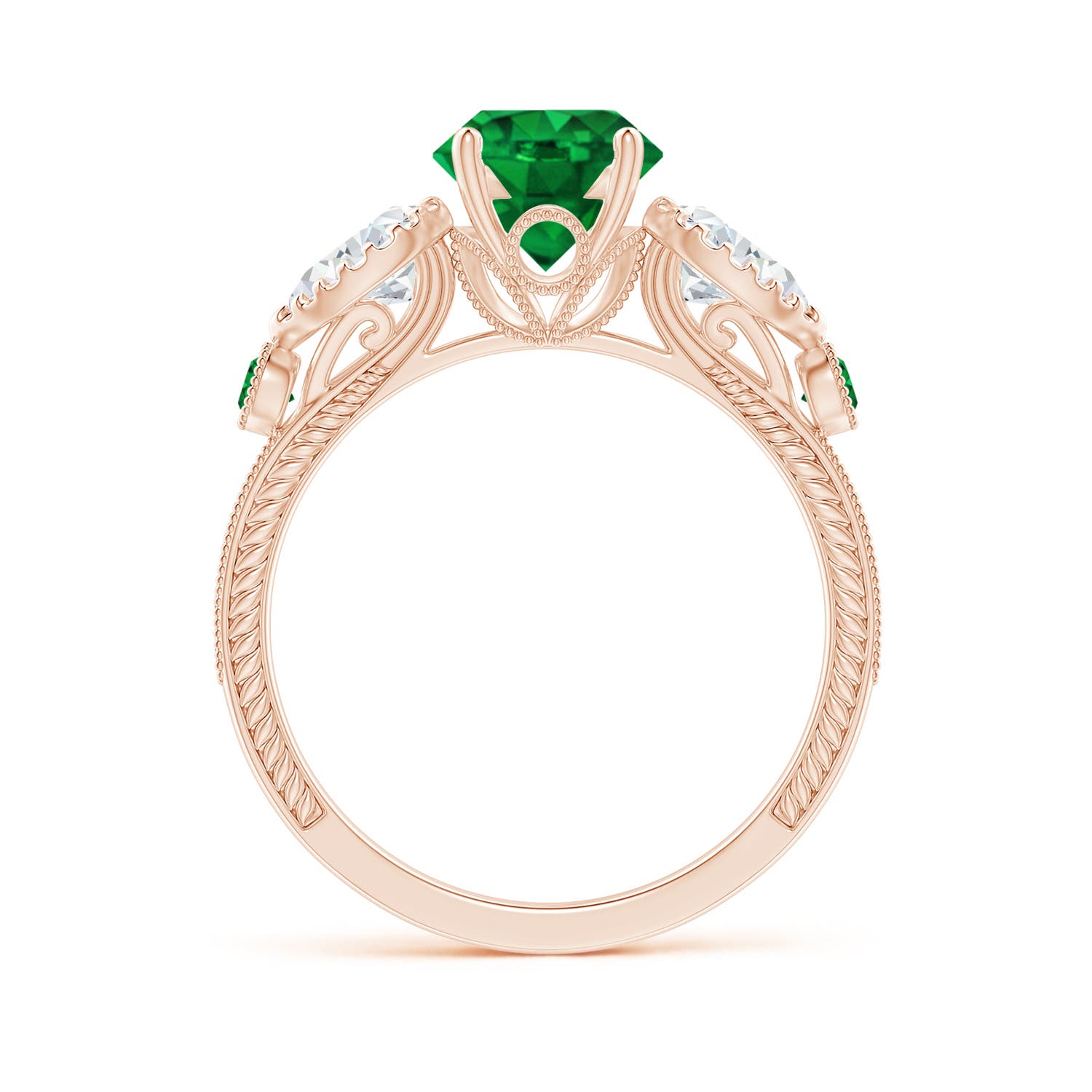 AAAA - Emerald / 1.99 CT / 14 KT Rose Gold