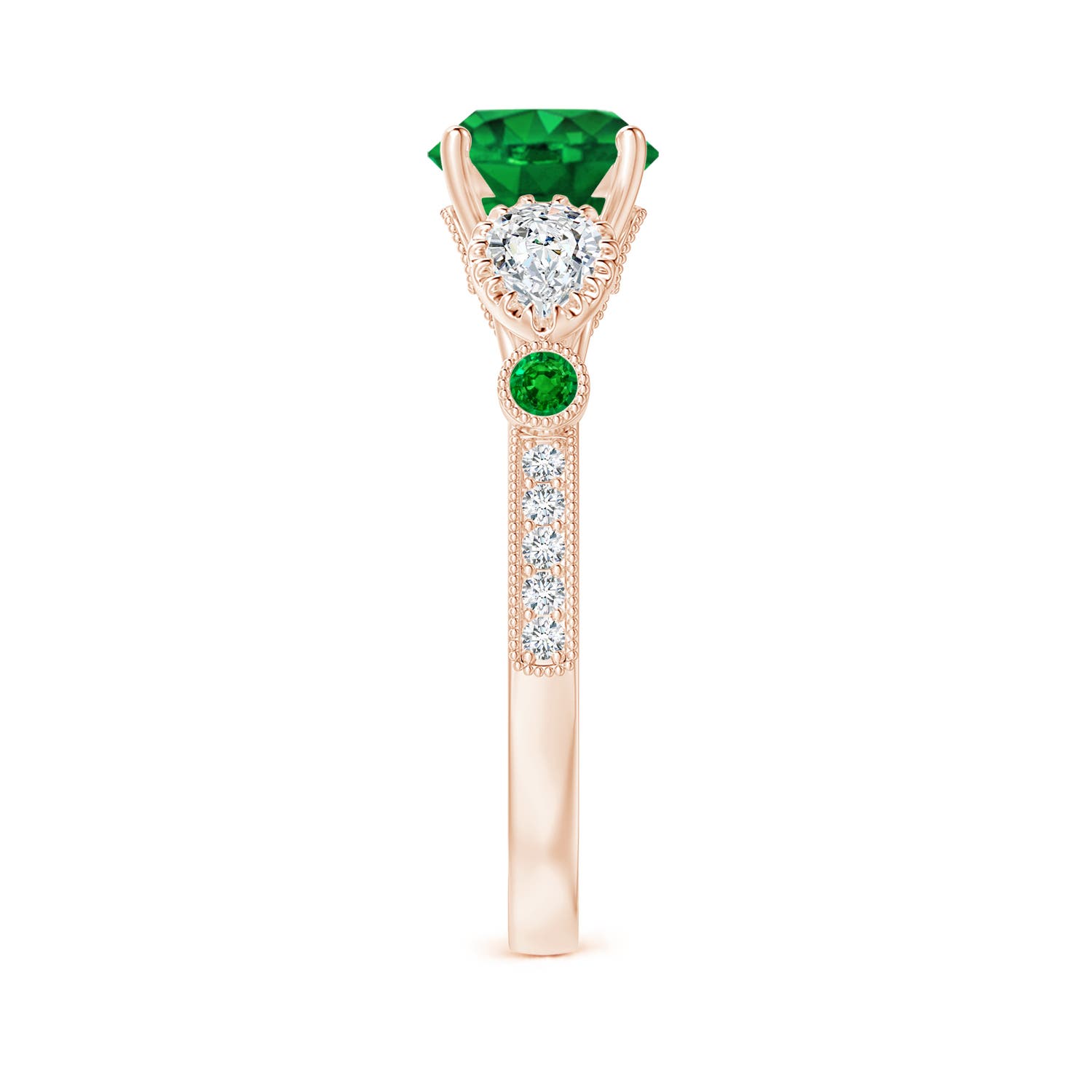 AAAA - Emerald / 1.99 CT / 14 KT Rose Gold