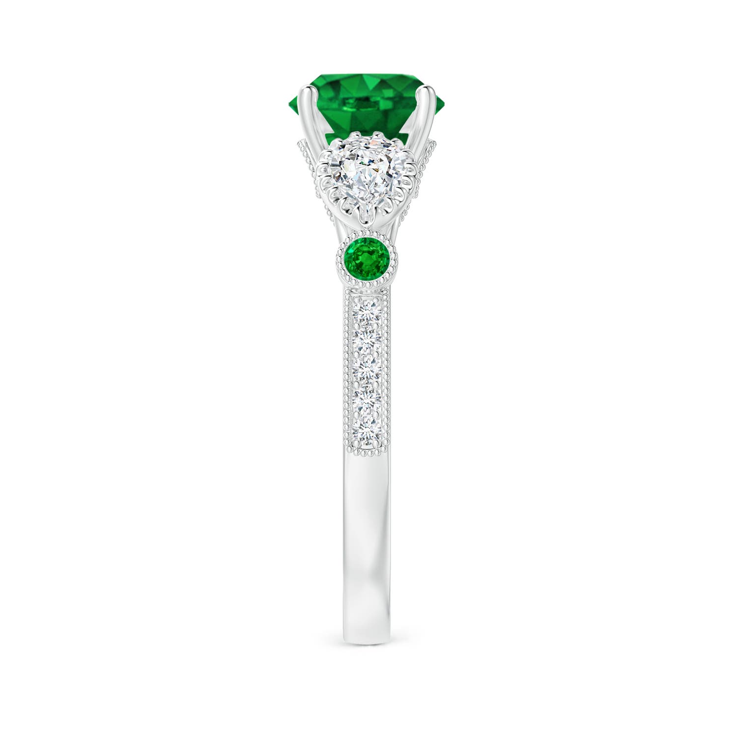 AAAA - Emerald / 1.99 CT / 14 KT White Gold