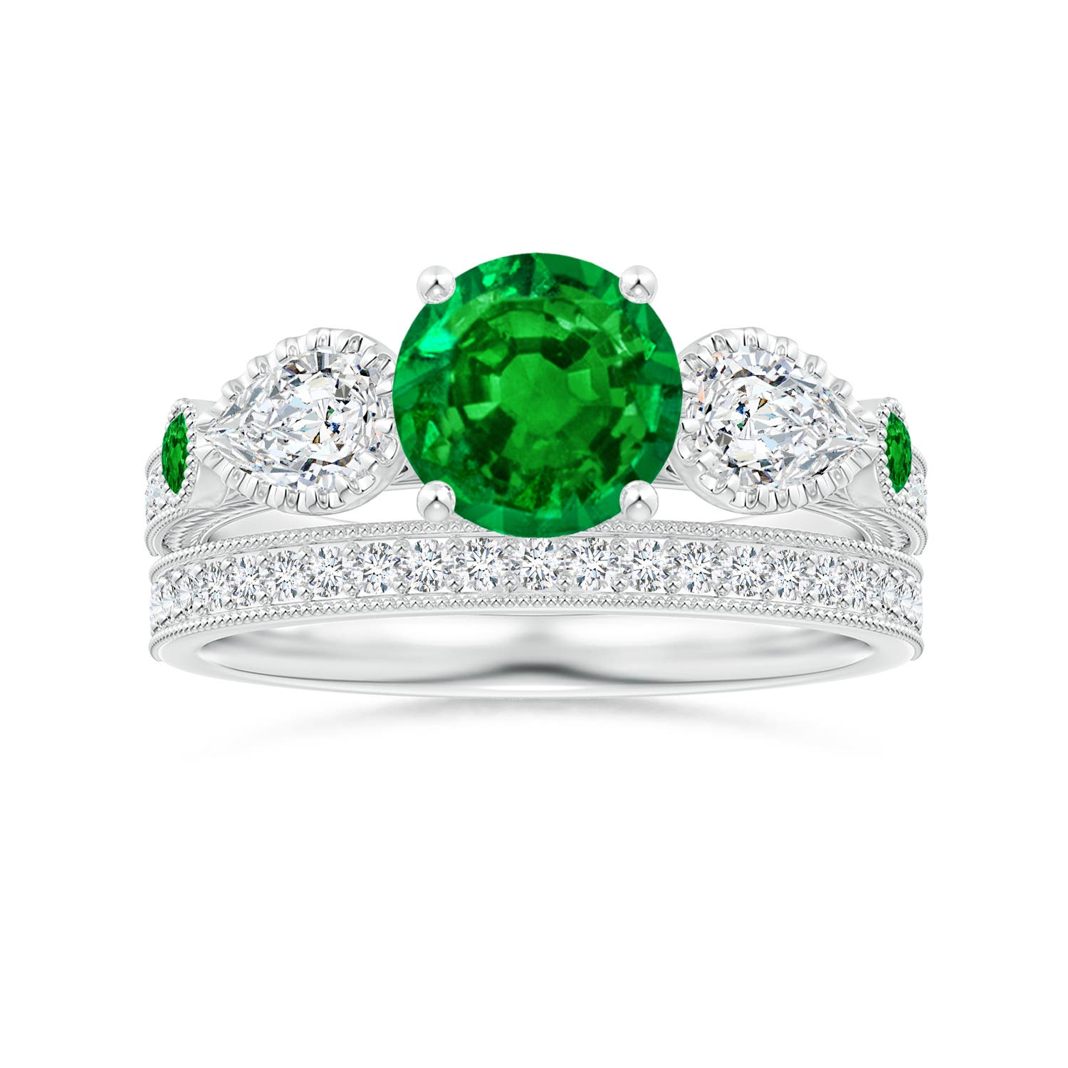 AAAA - Emerald / 1.99 CT / 14 KT White Gold