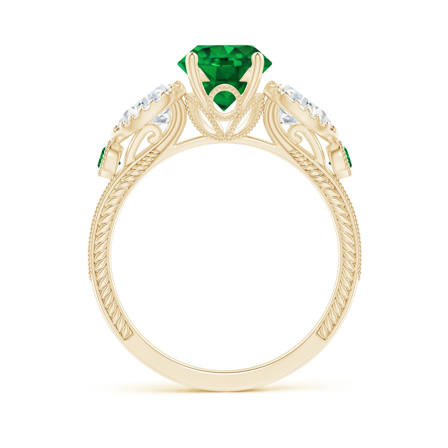 AAAA - Emerald / 1.99 CT / 14 KT Yellow Gold