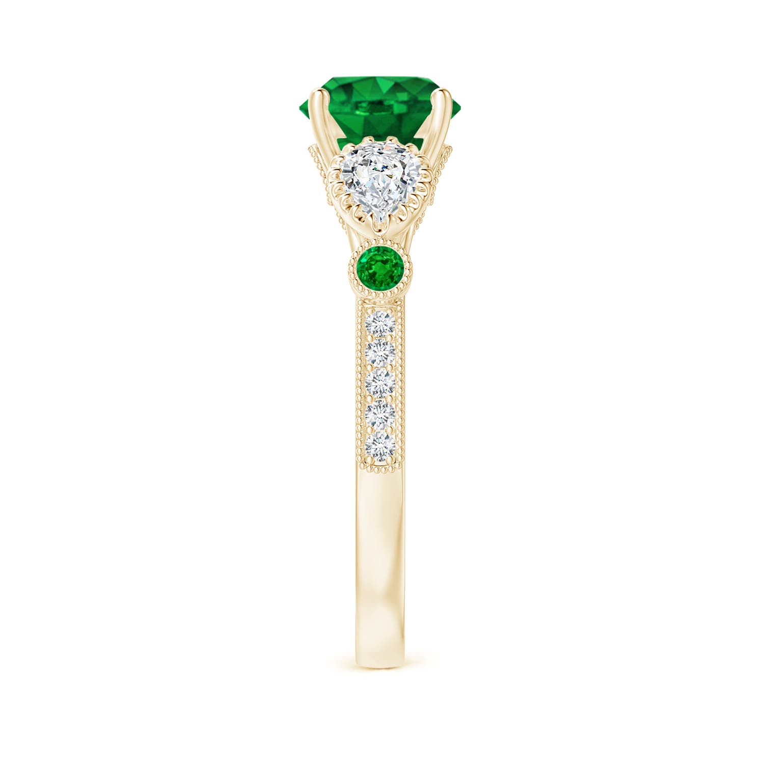 AAAA - Emerald / 1.99 CT / 14 KT Yellow Gold