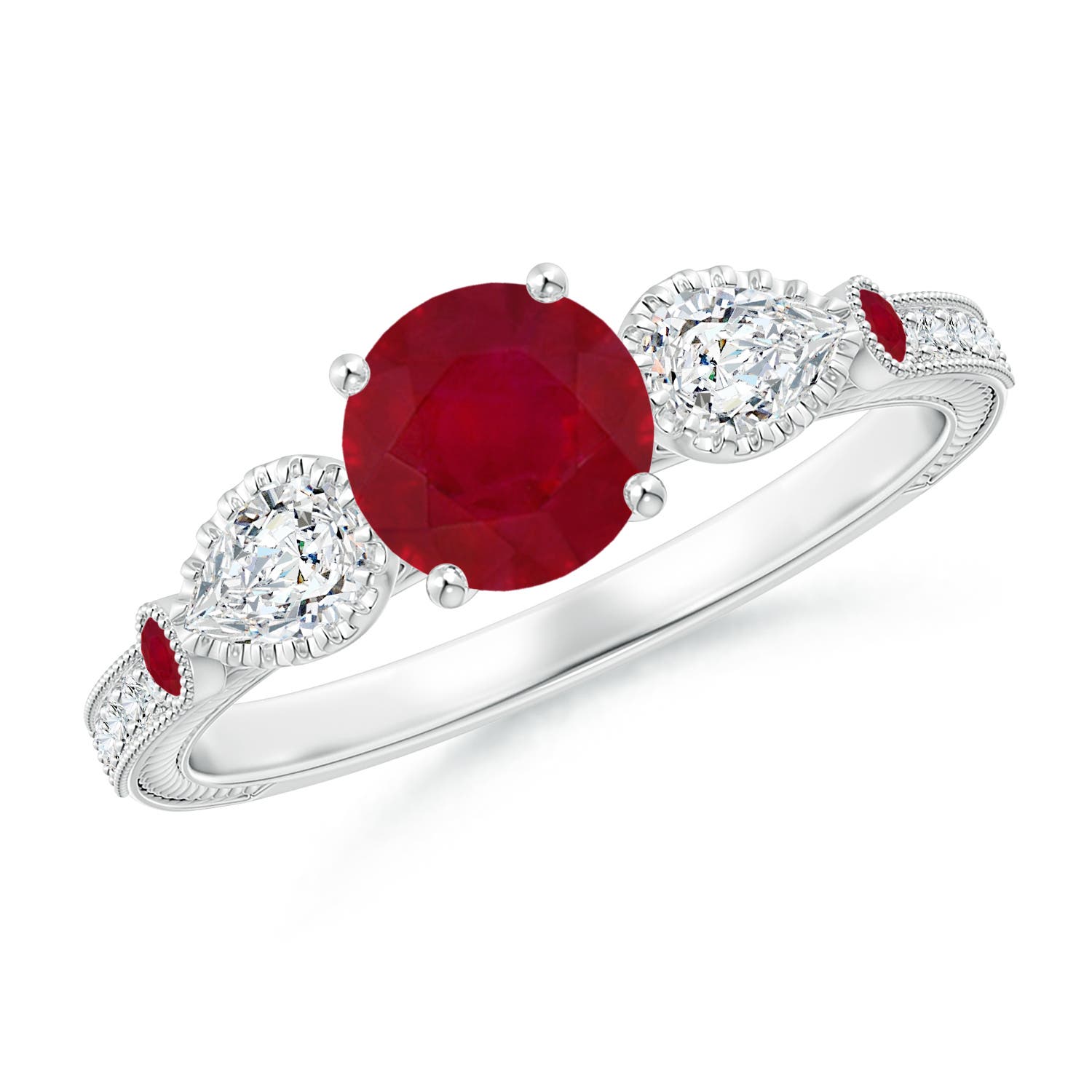 AA - Ruby / 1.54 CT / 14 KT White Gold