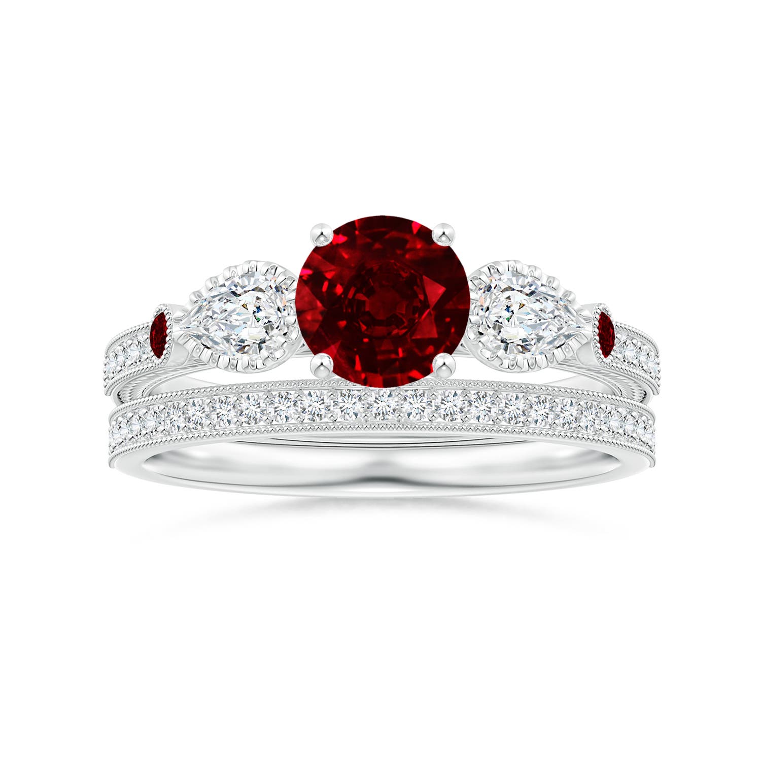 AAAA - Ruby / 1.54 CT / 14 KT White Gold