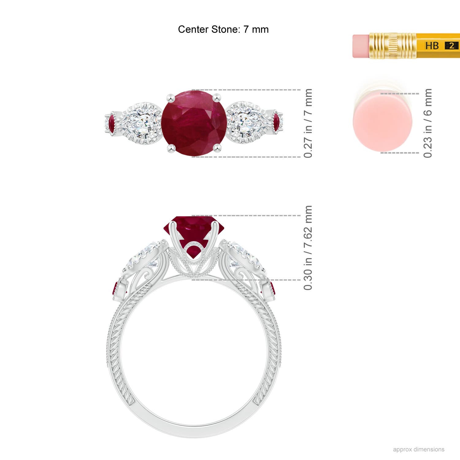 A - Ruby / 2.21 CT / 14 KT White Gold