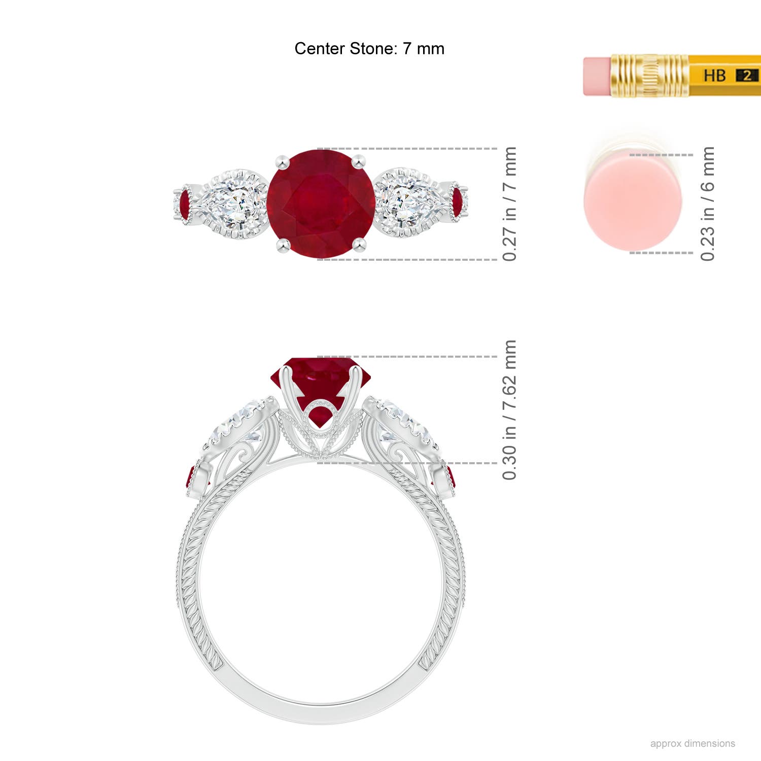 AA - Ruby / 2.21 CT / 14 KT White Gold