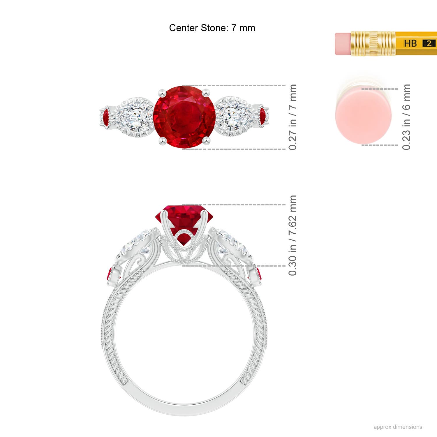 AAA - Ruby / 2.21 CT / 14 KT White Gold