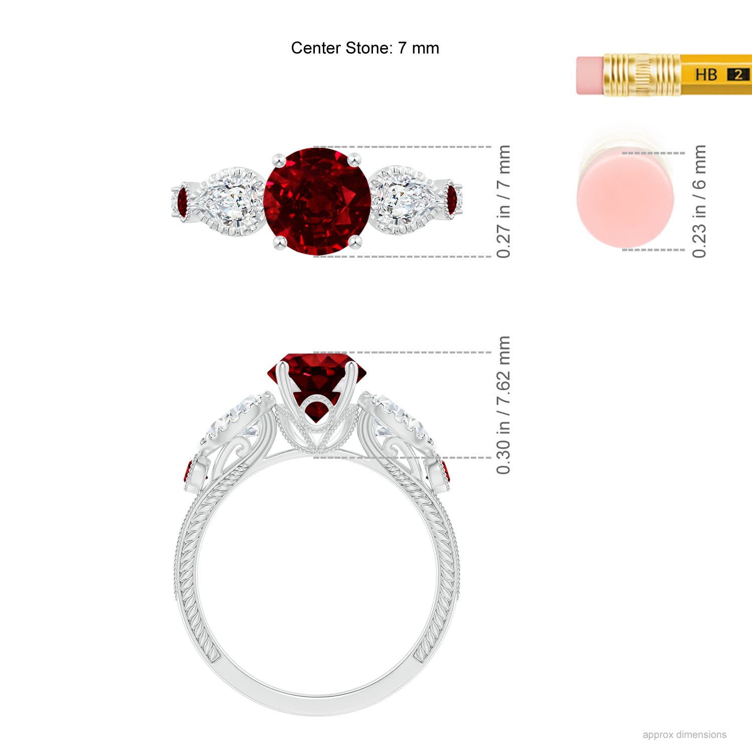 AAAA - Ruby / 2.21 CT / 14 KT White Gold