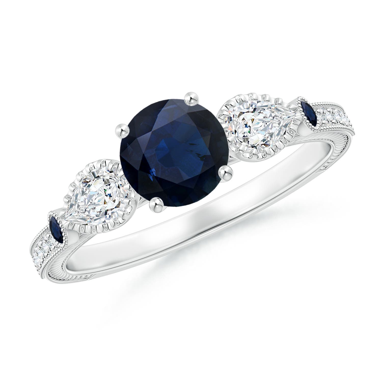 A - Blue Sapphire / 1.53 CT / 14 KT White Gold