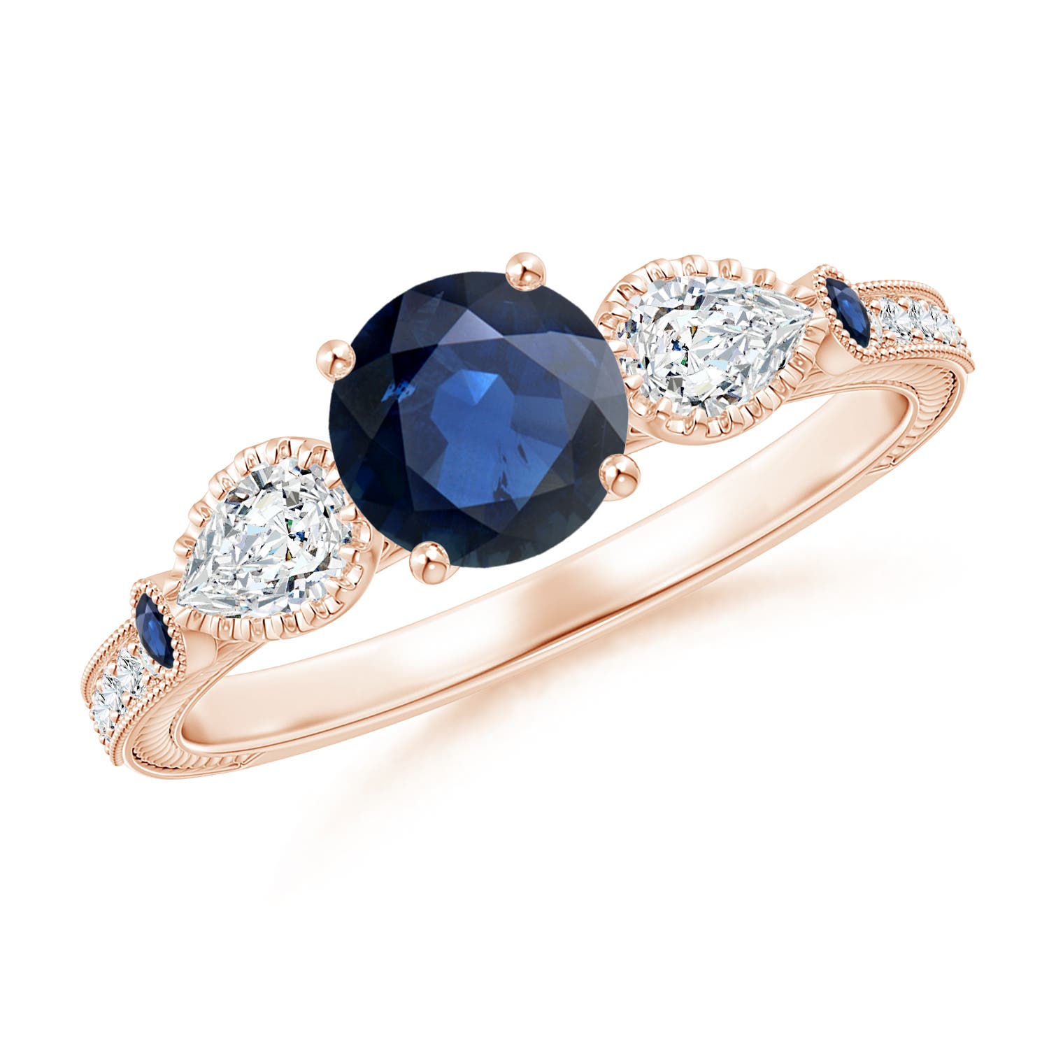 AA - Blue Sapphire / 1.53 CT / 14 KT Rose Gold