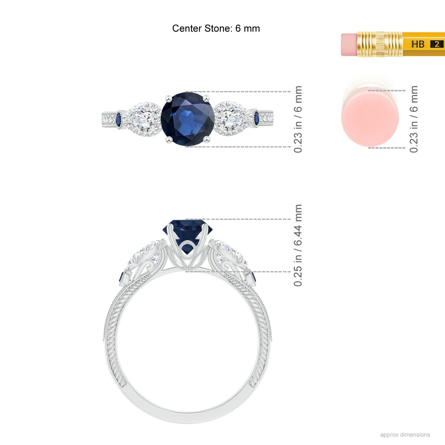 AA - Blue Sapphire / 1.53 CT / 14 KT White Gold