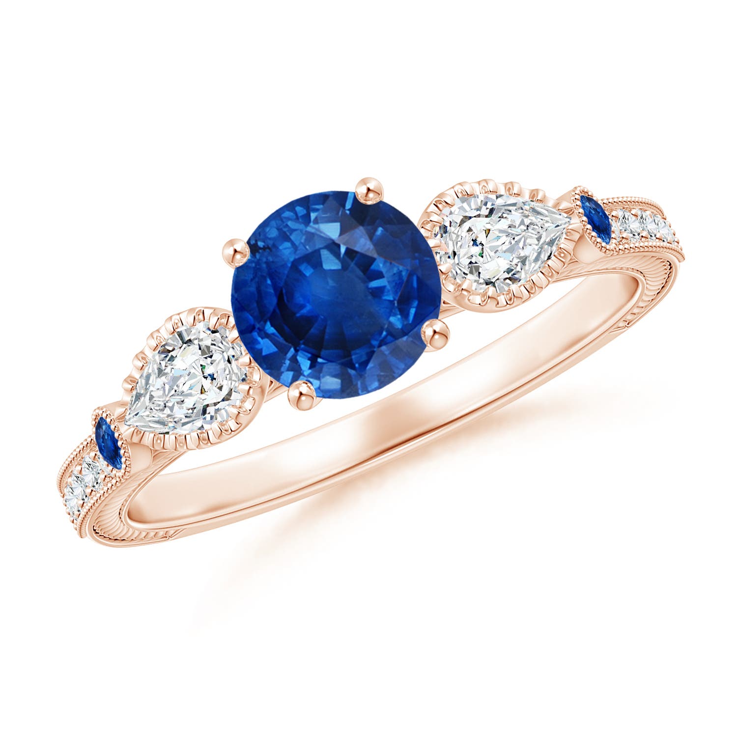 AAA - Blue Sapphire / 1.53 CT / 14 KT Rose Gold