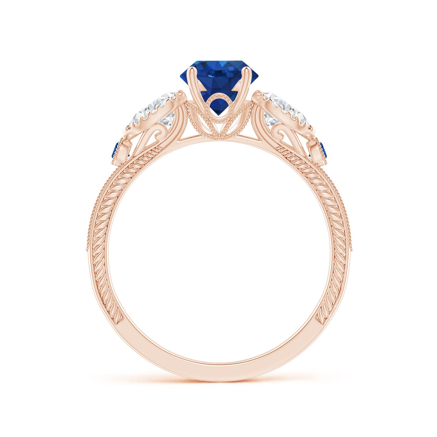 AAA - Blue Sapphire / 1.53 CT / 14 KT Rose Gold