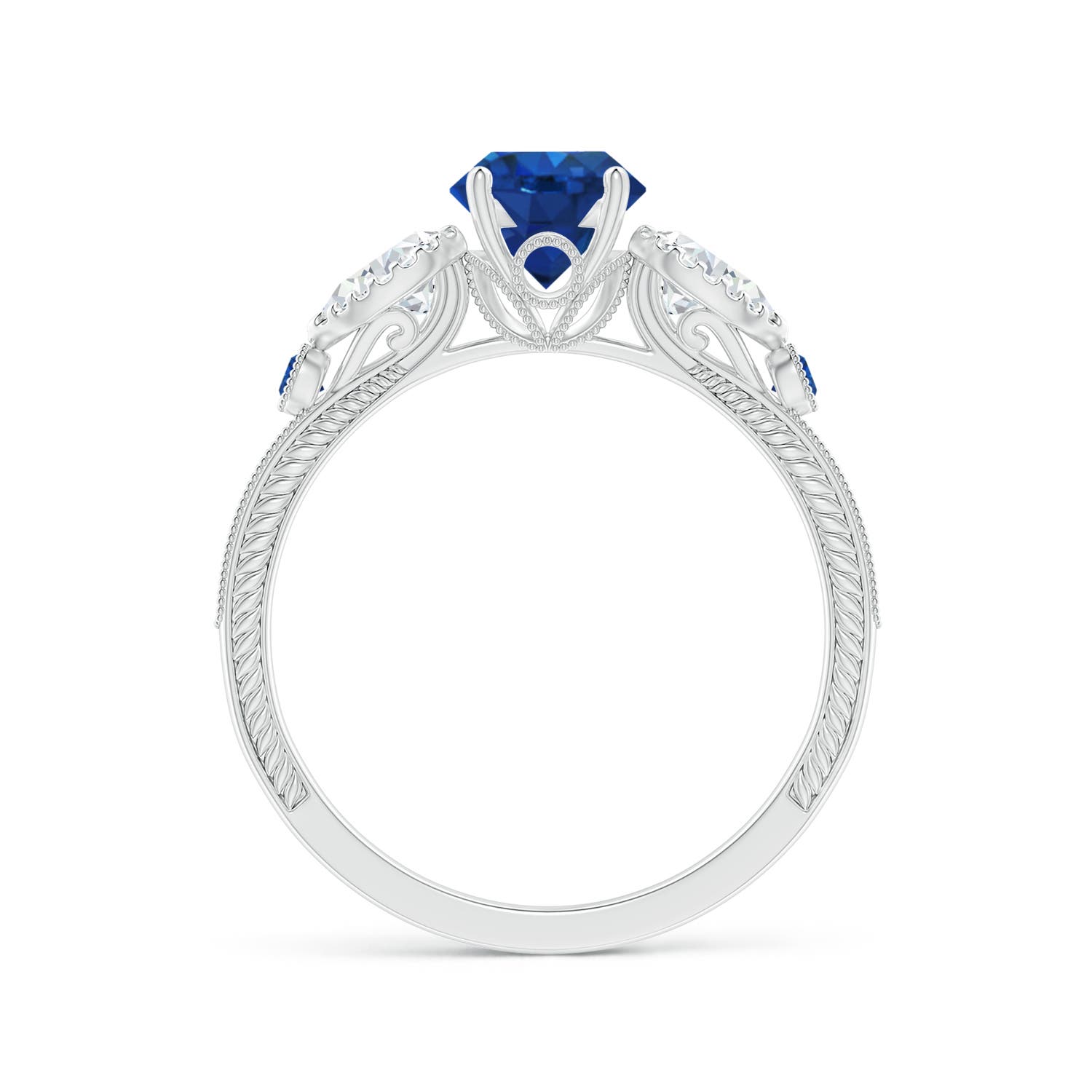 AAA - Blue Sapphire / 1.53 CT / 14 KT White Gold