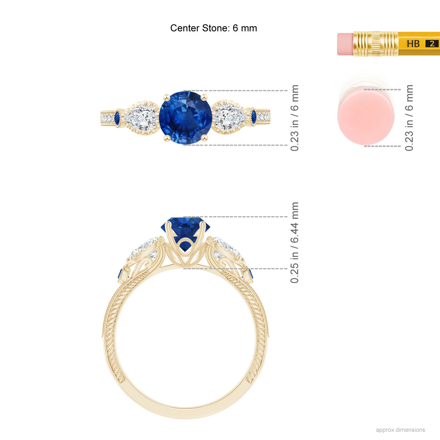 AAA - Blue Sapphire / 1.53 CT / 14 KT Yellow Gold