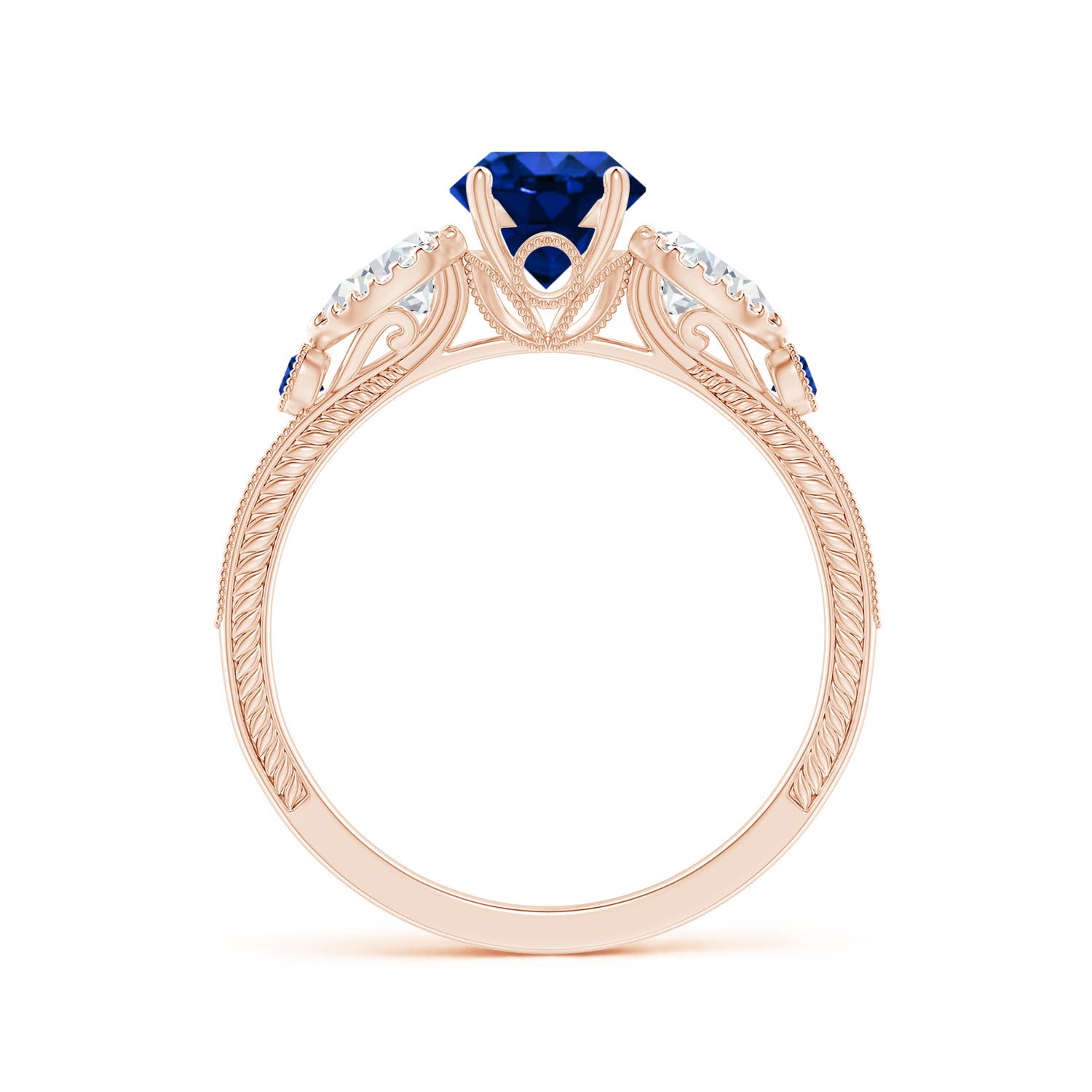 AAAA - Blue Sapphire / 1.53 CT / 14 KT Rose Gold