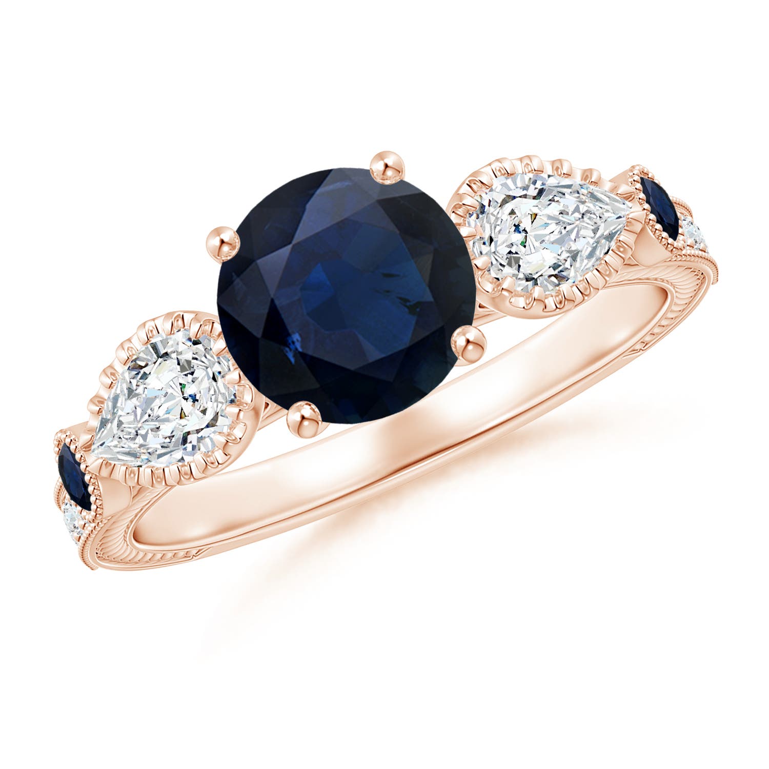 A - Blue Sapphire / 2.41 CT / 14 KT Rose Gold