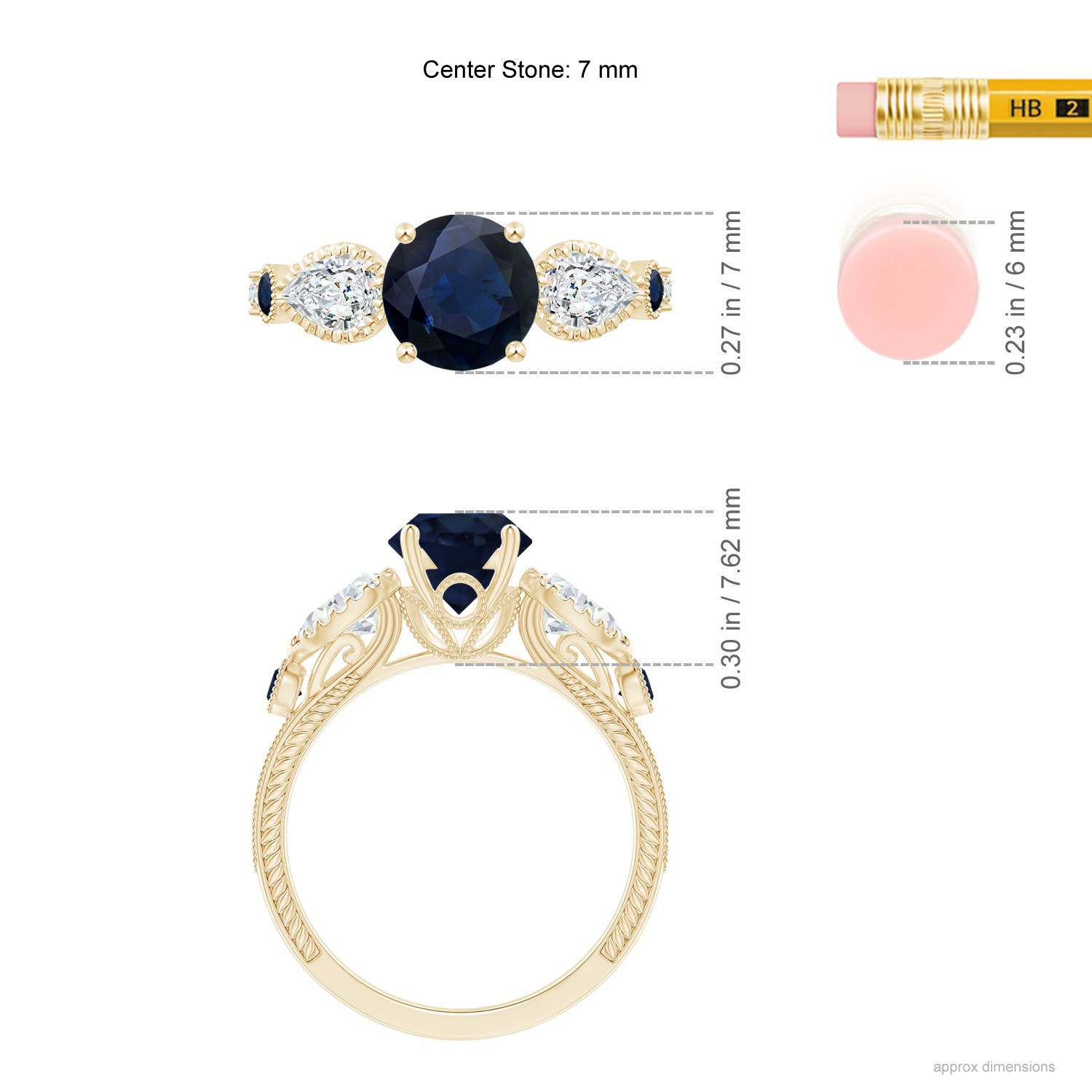 A - Blue Sapphire / 2.41 CT / 14 KT Yellow Gold