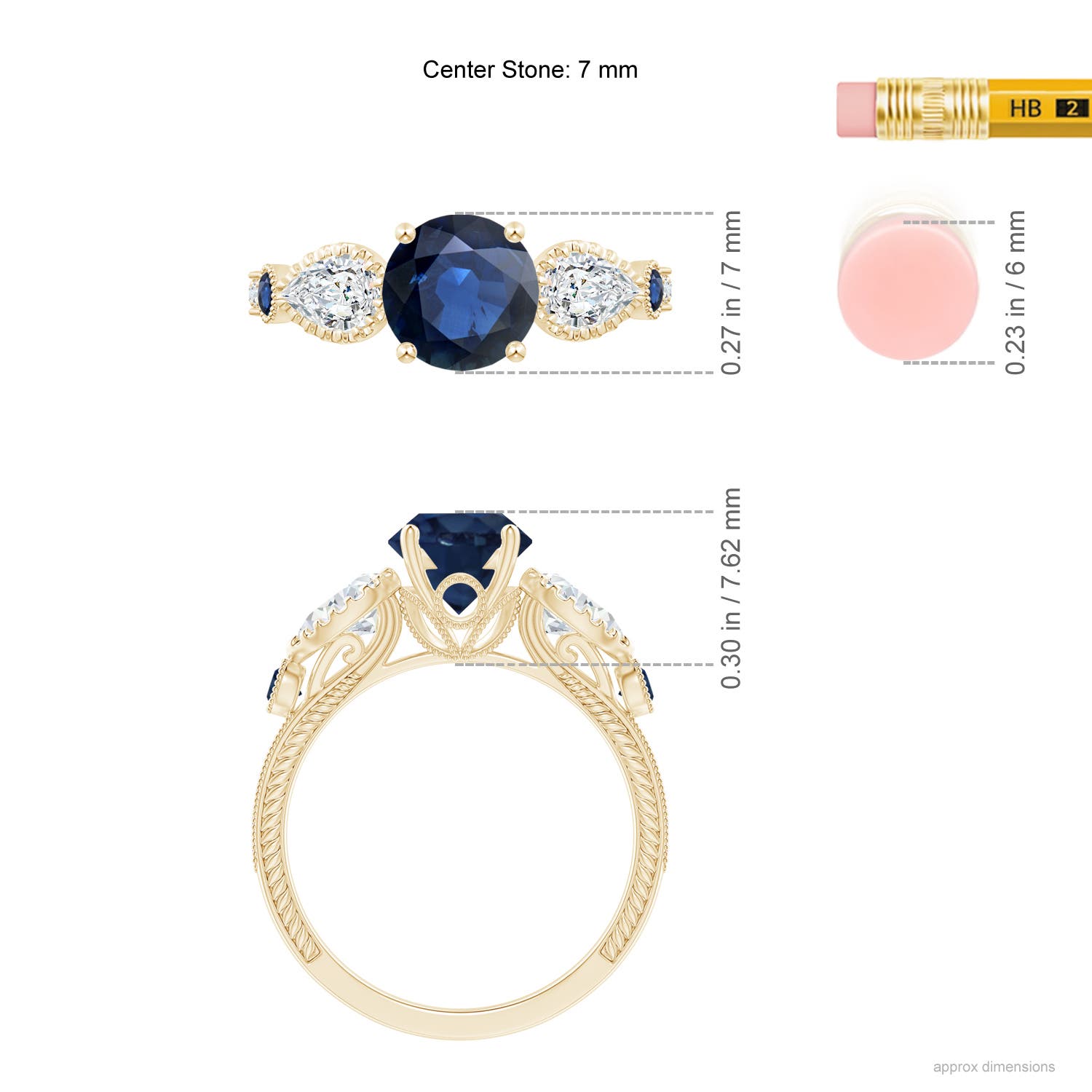 AA - Blue Sapphire / 2.41 CT / 14 KT Yellow Gold