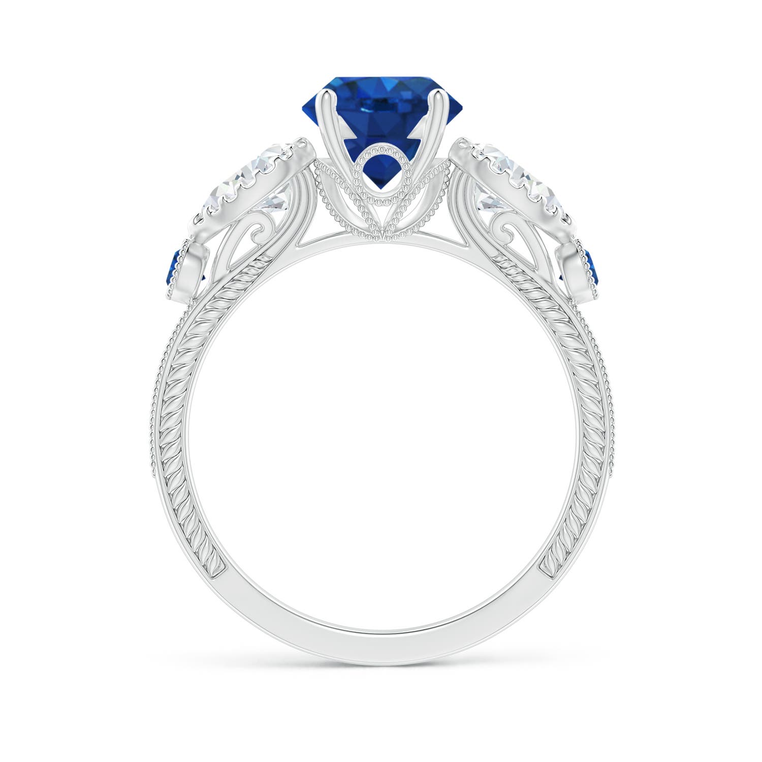 AAA - Blue Sapphire / 2.41 CT / 14 KT White Gold