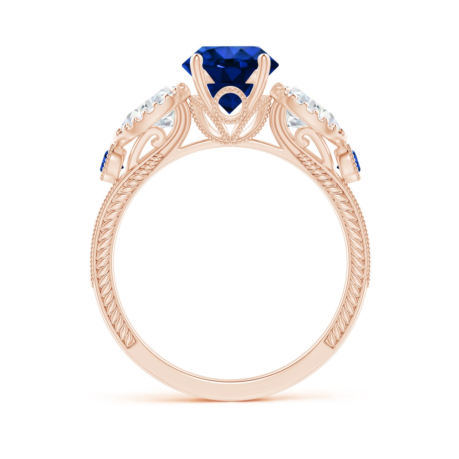 AAAA - Blue Sapphire / 2.41 CT / 14 KT Rose Gold