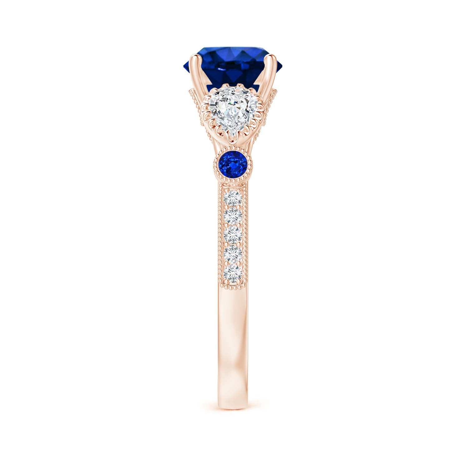 AAAA - Blue Sapphire / 2.41 CT / 14 KT Rose Gold