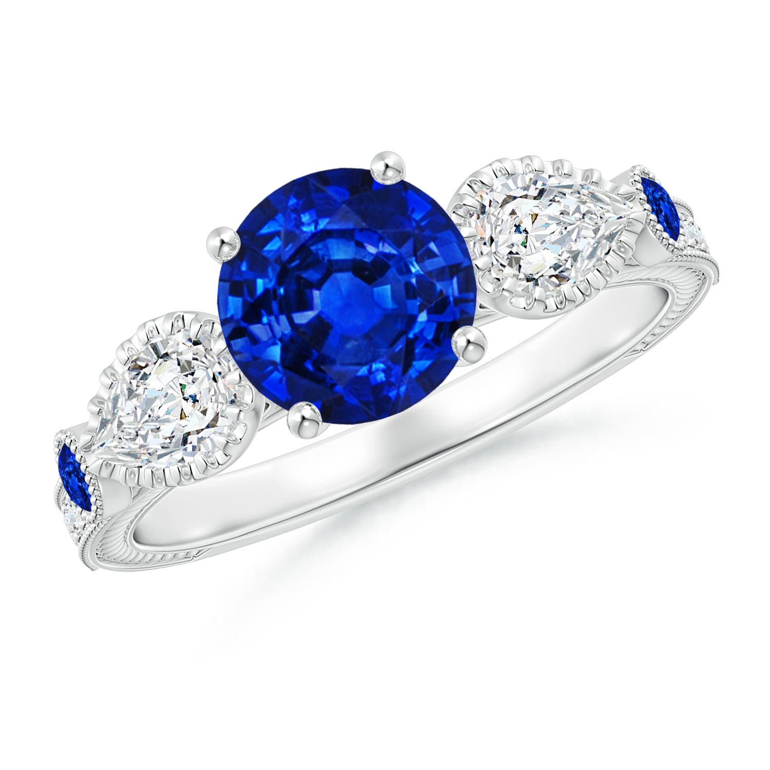 AAAA - Blue Sapphire / 2.41 CT / 14 KT White Gold